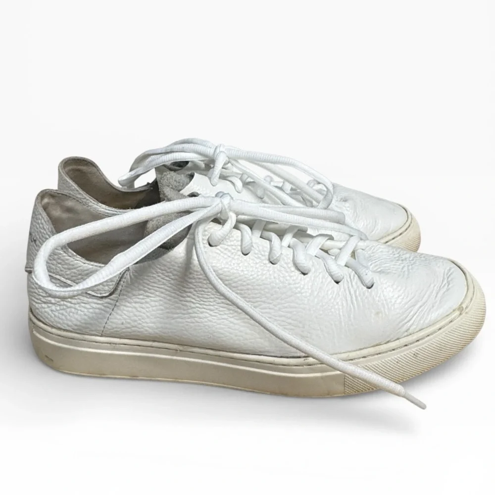 Sam Edelman Poppy White Leather Lace Up Sneakers Womens Size 9 Casual Shoes